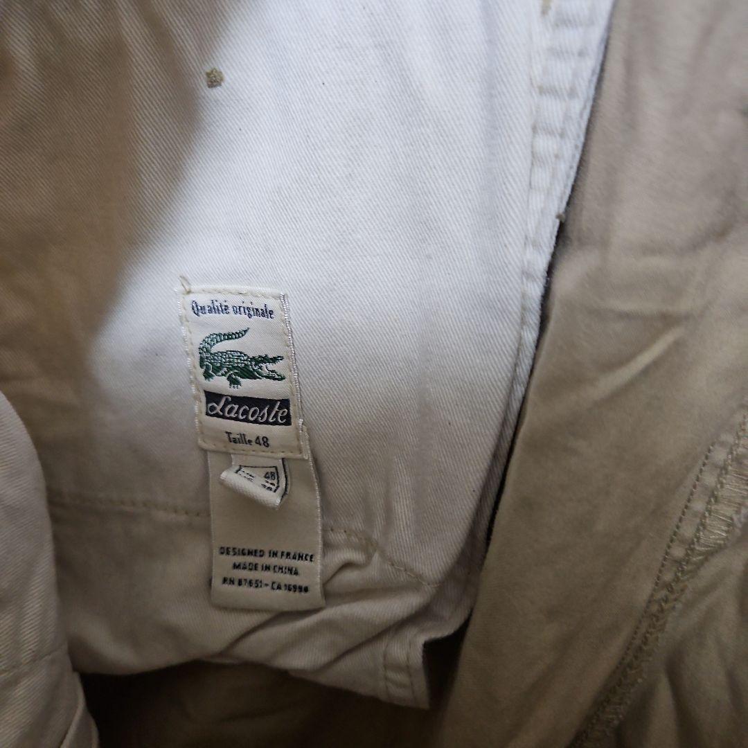 【美品】ラコステ LACOSTE ハーフパンツ ３８インチ カーキ ベージュ