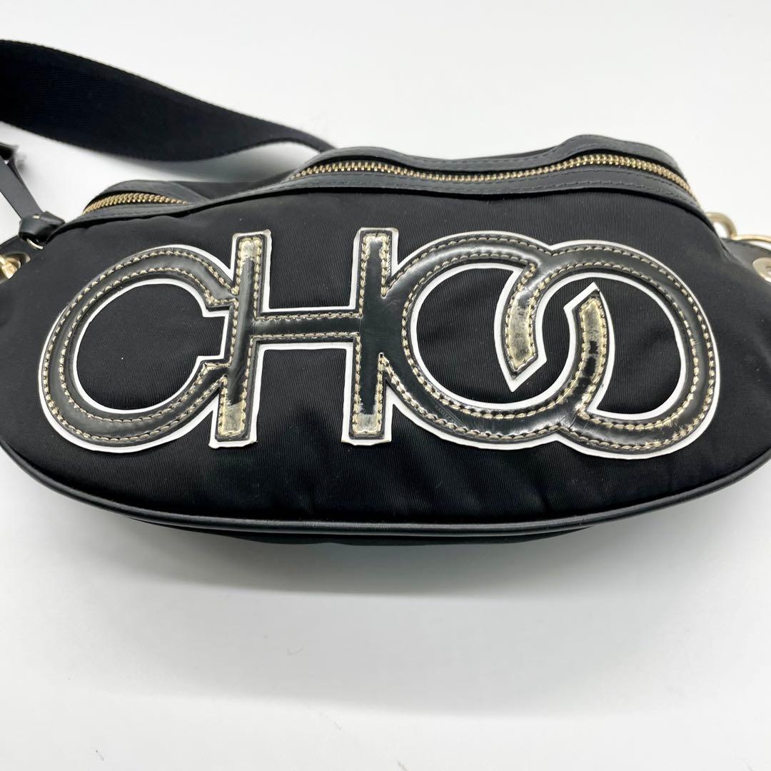 ostrich ジミーチュウ ナイロン レザー ボディーバッグ ロゴ