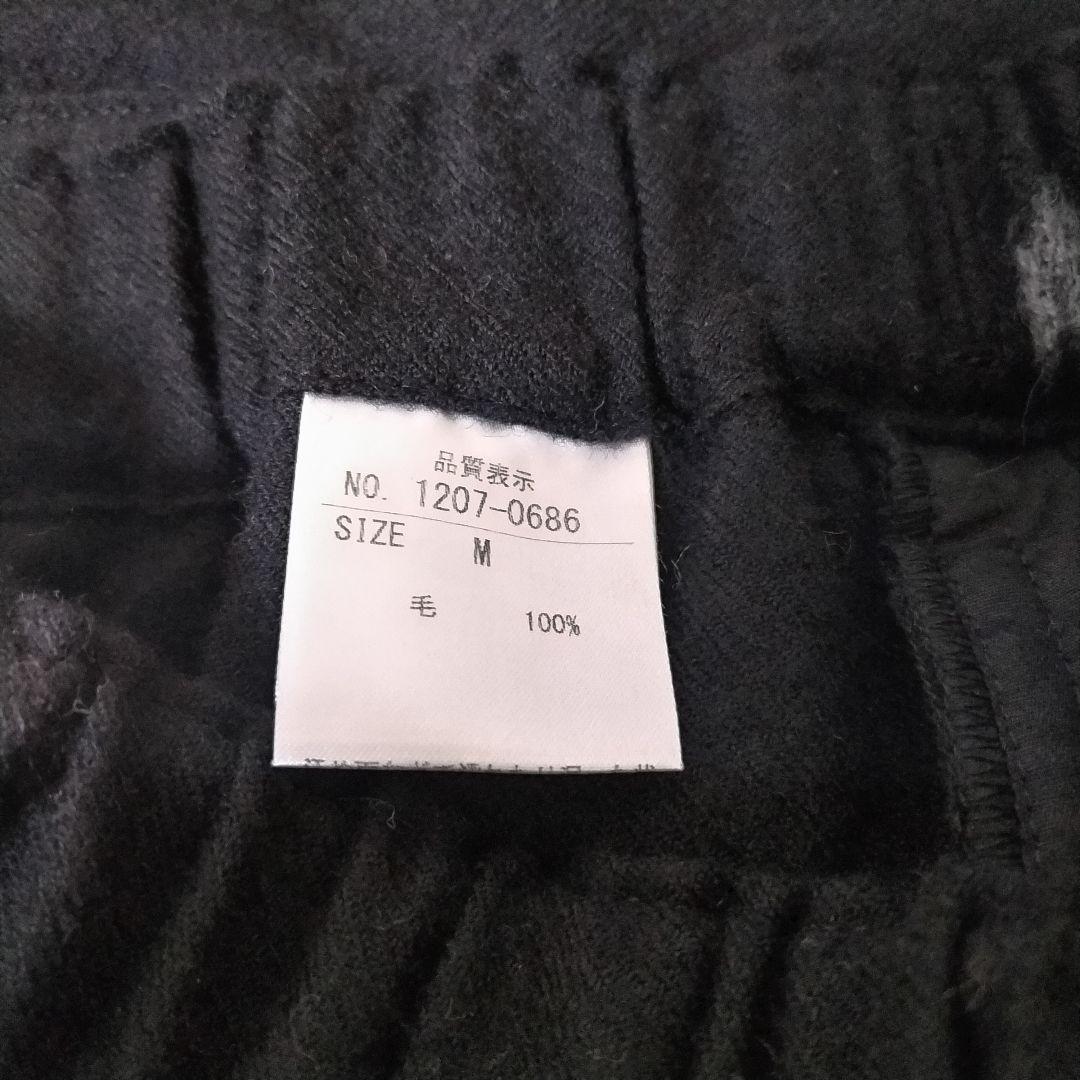 CRESCENT　ガウチョパンツ　ウール　ブラック　ジャガード織り