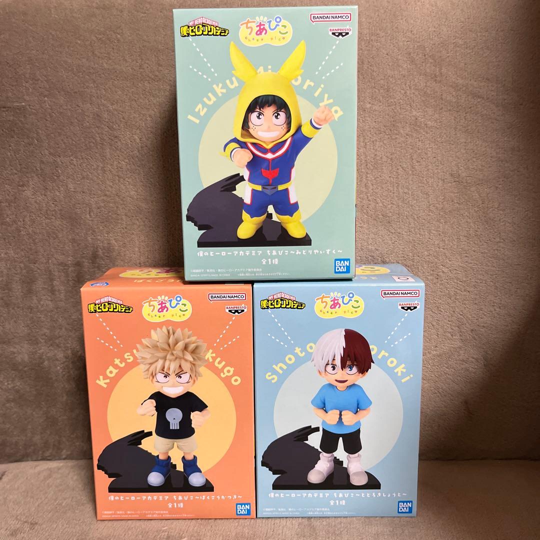 僕のヒーローアカデミア ちあぴこ 緑谷出久 爆豪勝己 轟焦凍 フィギュア 3体