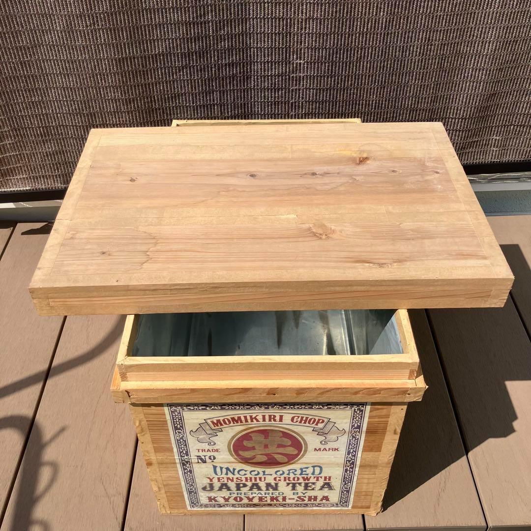 【レトロ】お茶の木箱(43.5×47.5×67.5) 　インテリア/収納/木