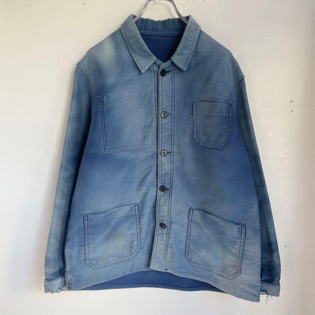 70s 80s フレンチ モールスキンジャケット カバーオール ヴィンテージ