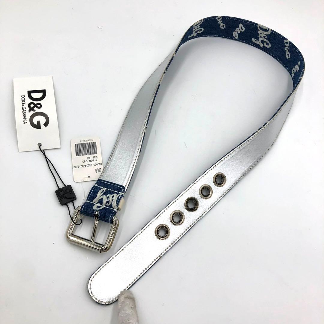 【新品】ドルガバ　ベルト　総柄　デニム　タグ付き