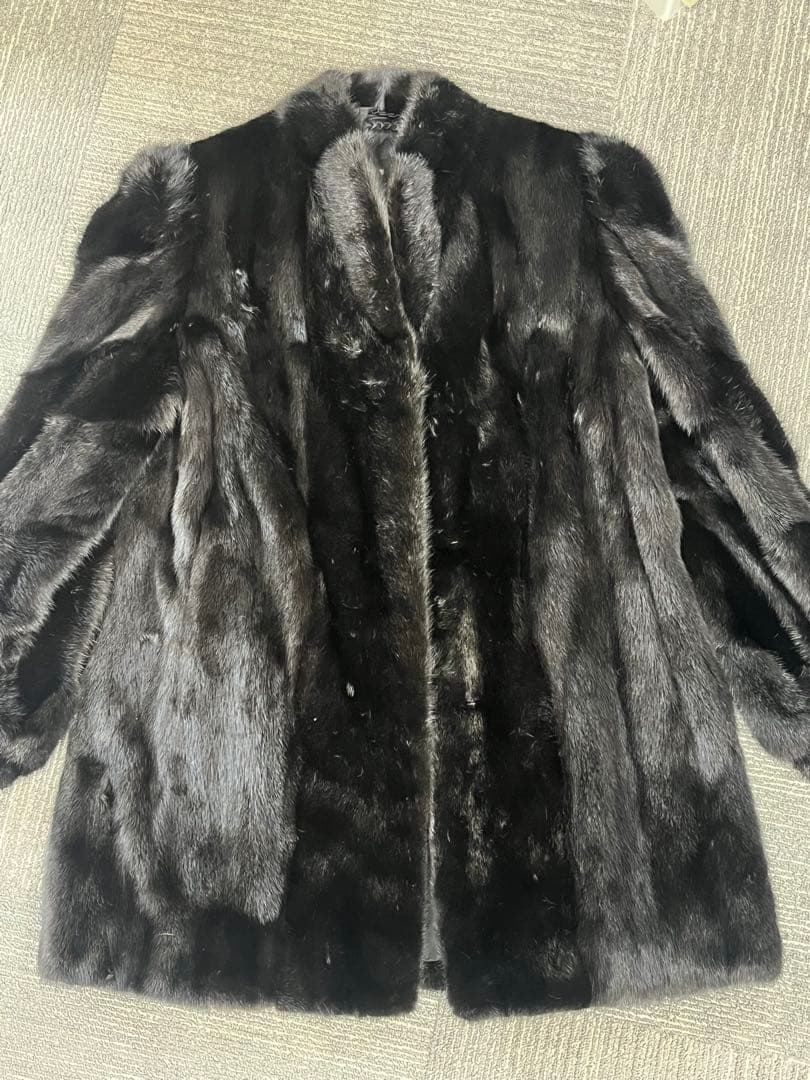 【美品】Lサイズ SAGA MINK ミンク ミドルコート ブラック ファー