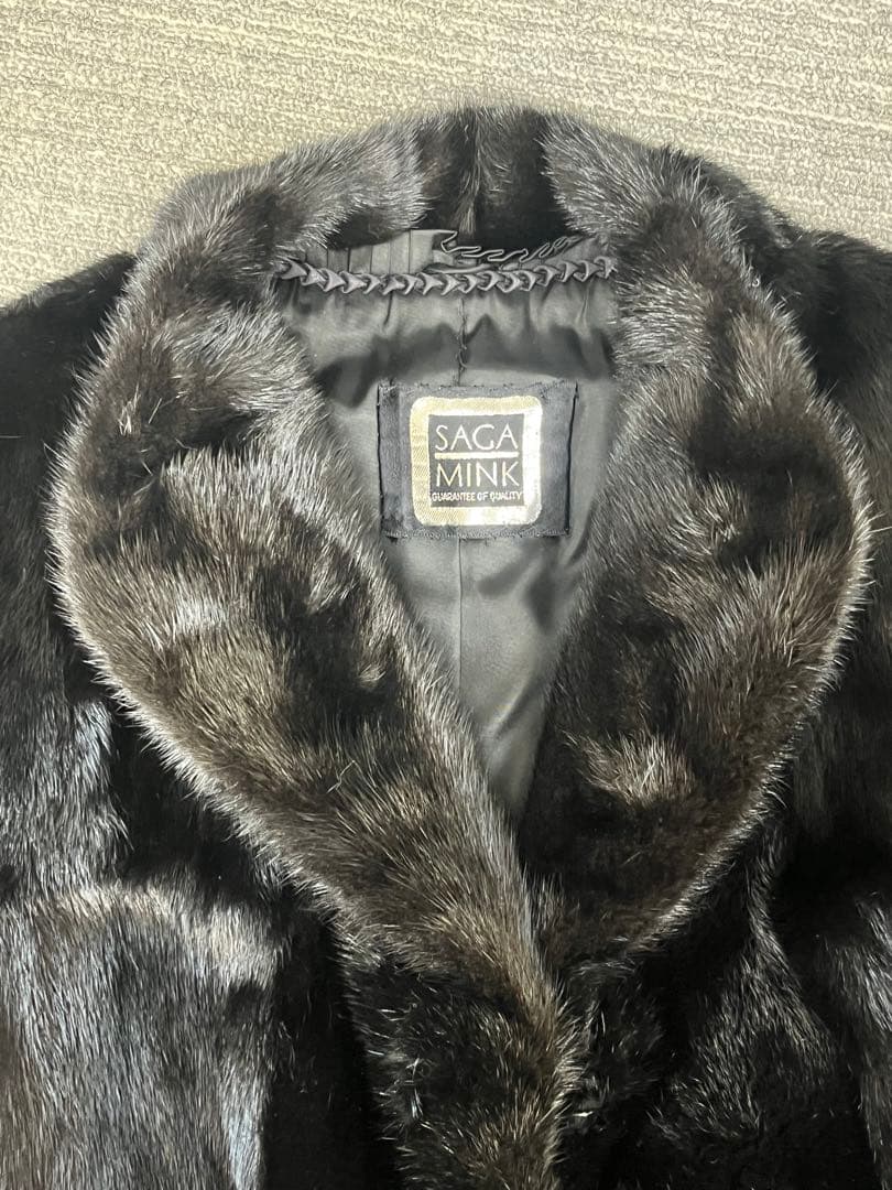 【美品】Lサイズ SAGA MINK ミンク ミドルコート ブラック ファー