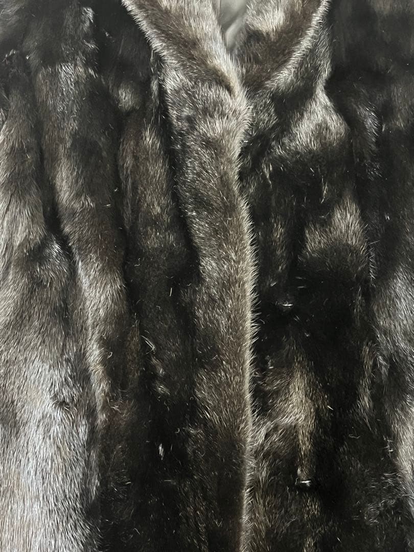 【美品】Lサイズ SAGA MINK ミンク ミドルコート ブラック ファー