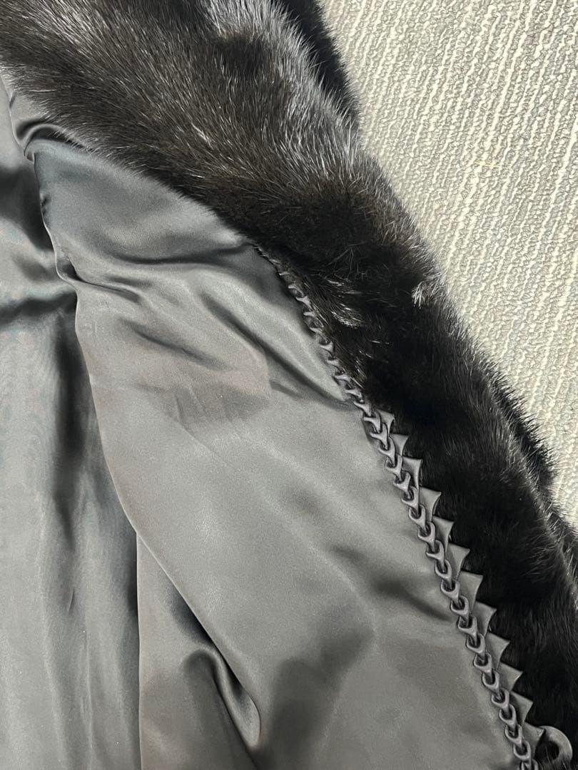 【美品】Lサイズ SAGA MINK ミンク ミドルコート ブラック ファー