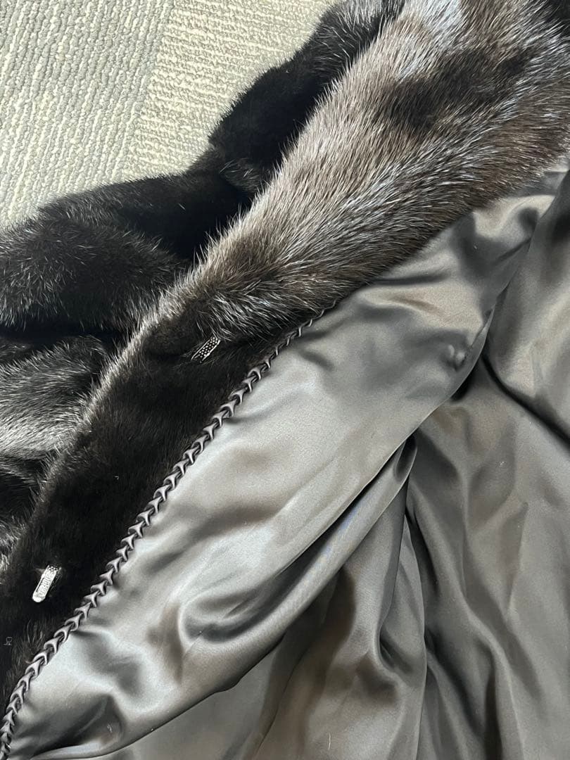 【美品】Lサイズ SAGA MINK ミンク ミドルコート ブラック ファー