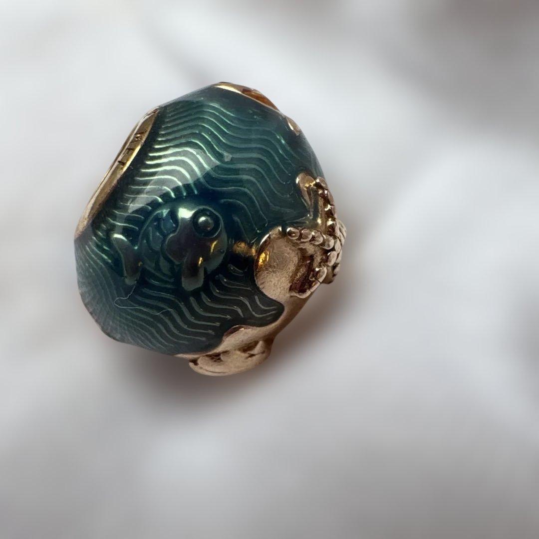 廃盤　Pandora シマリング オーシャン ウェーブ ＆ フィッシュ チャーム