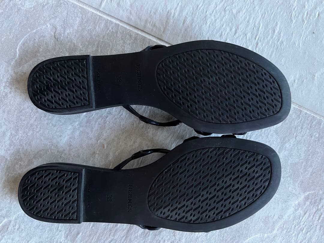 エルメス　ラバーサンダル　シェーヌダンクル　ビーチサンダル　38サイズ