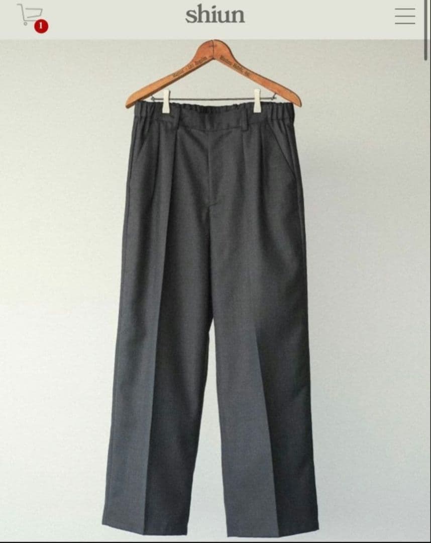 【shiun】STRAIGHT TUCK TROUSERS ・XSサイズ