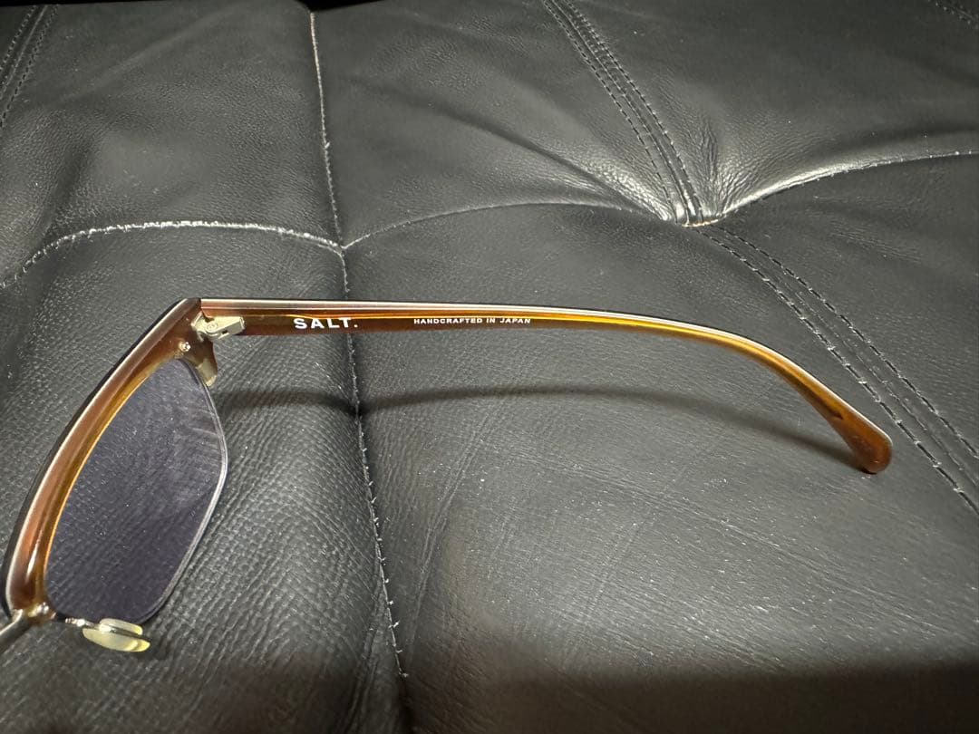 SALTのサーモント　ハーフリム　ブローメガネにバイオレット度なしレンズ