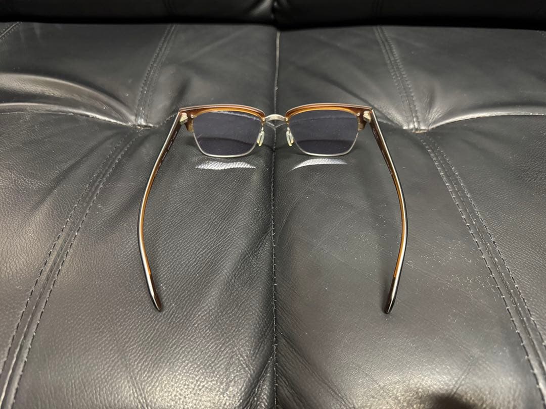 SALTのサーモント　ハーフリム　ブローメガネにバイオレット度なしレンズ