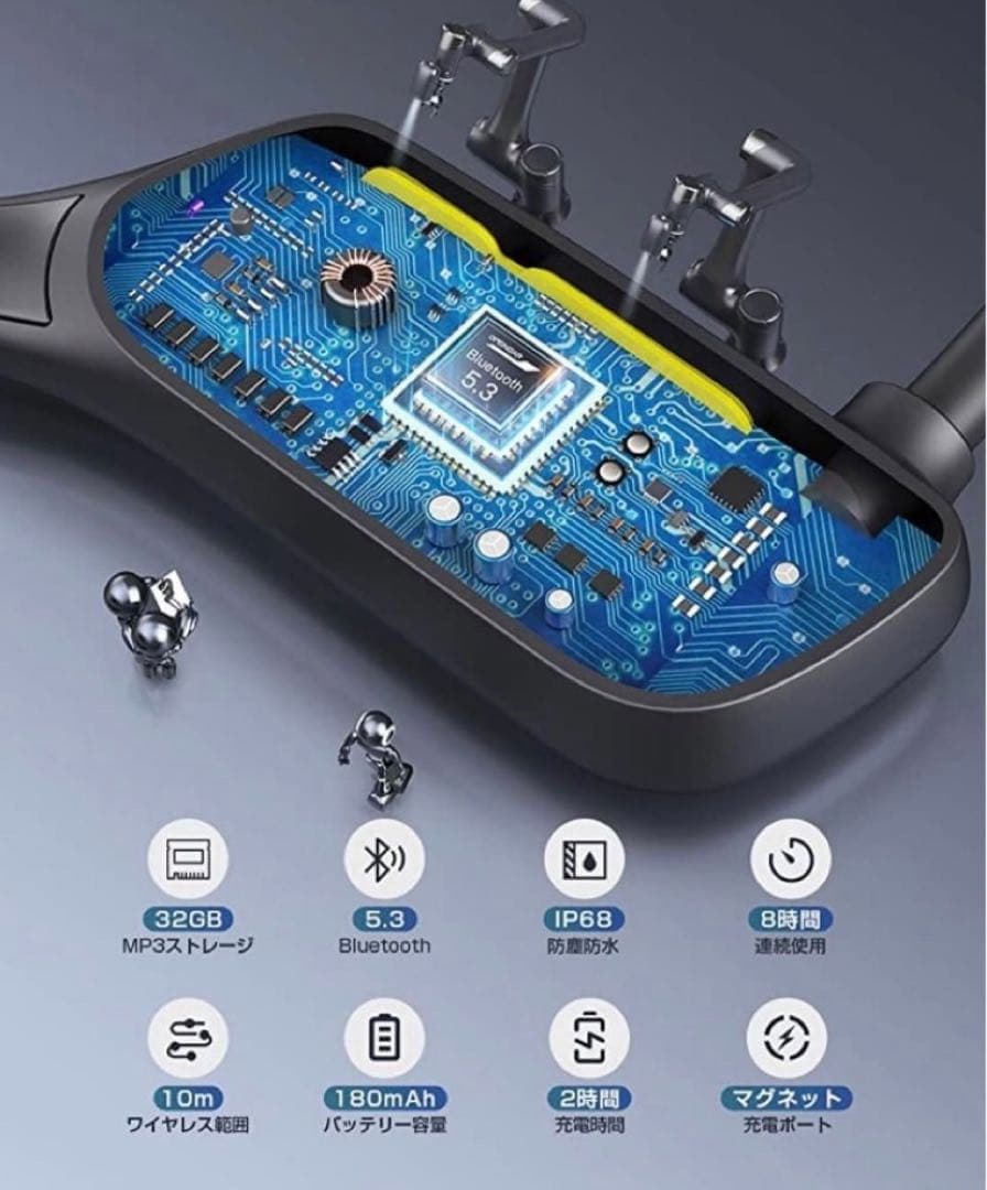 防水骨伝導ワイヤレスイヤホン IP68