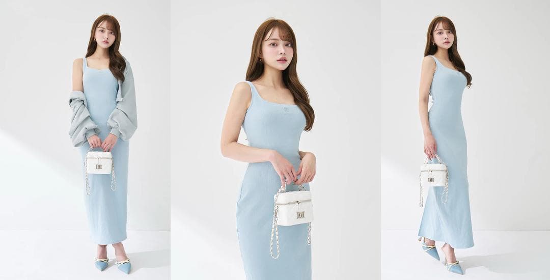 ダーリッチ darich シェイプリブカットロングワンピース ホワイト FREE