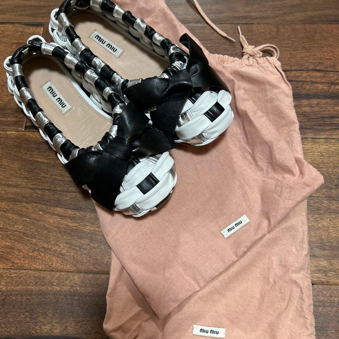 ミュウミュウ　36 リボンシューズ！