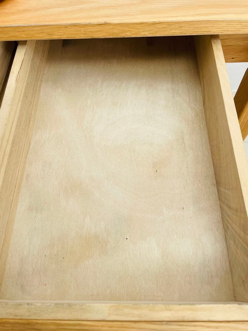 送料込み⭐︎無印良品無垢材デスク（引出付）オーク材