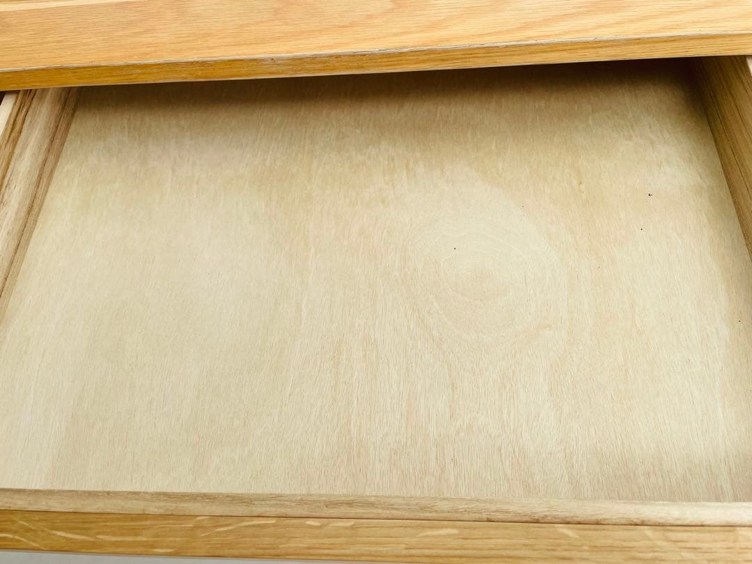 送料込み⭐︎無印良品無垢材デスク（引出付）オーク材