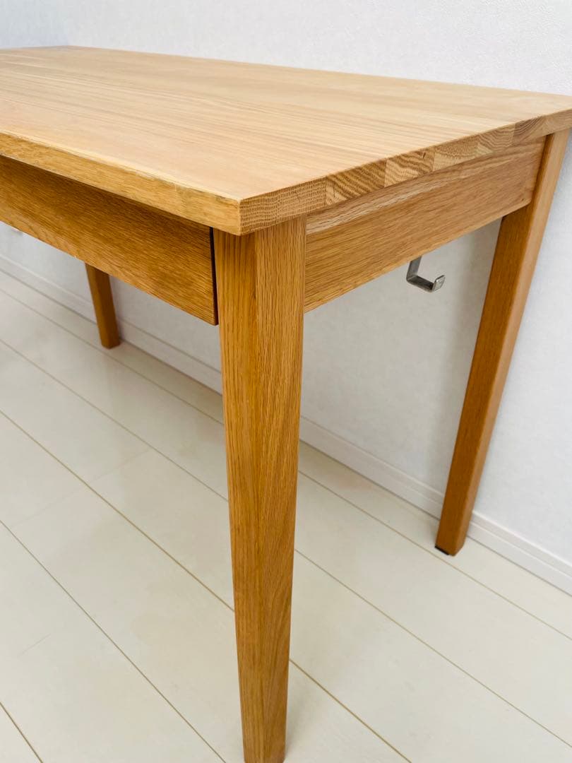 送料込み⭐︎無印良品無垢材デスク（引出付）オーク材