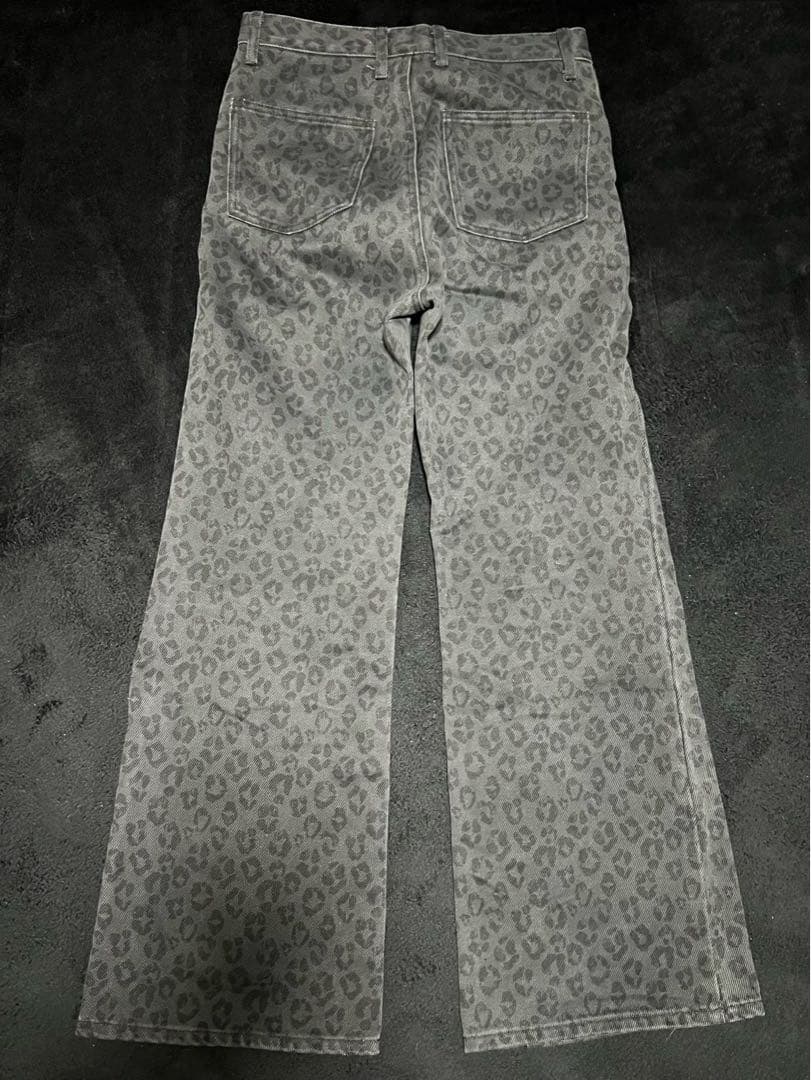 【GRANCY】 グランシーレオパードダメージフレアパンツ Sサイズ
