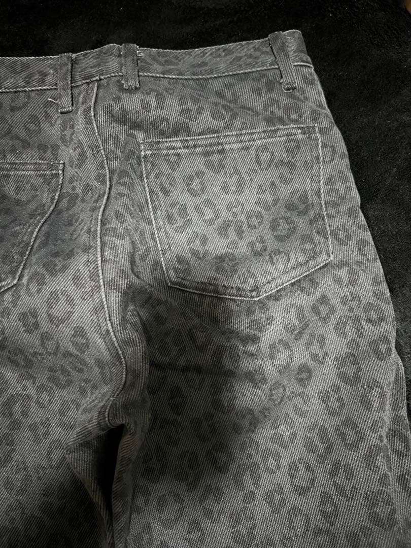 【GRANCY】 グランシーレオパードダメージフレアパンツ Sサイズ