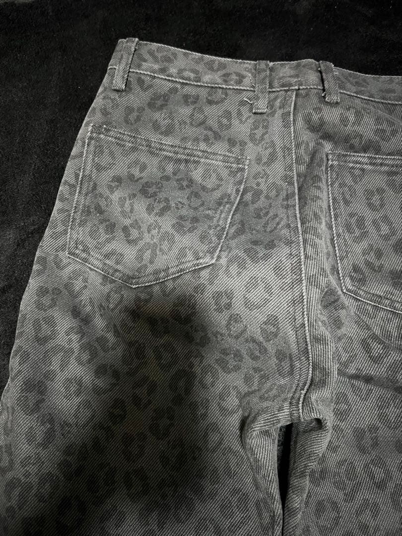 【GRANCY】 グランシーレオパードダメージフレアパンツ Sサイズ