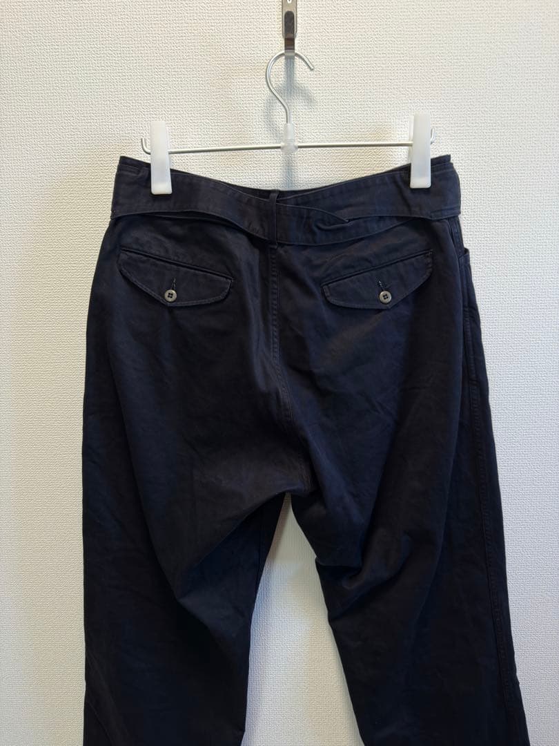 COMOLI サイズ2 ベルテッドチノパンツ ネイビー紺