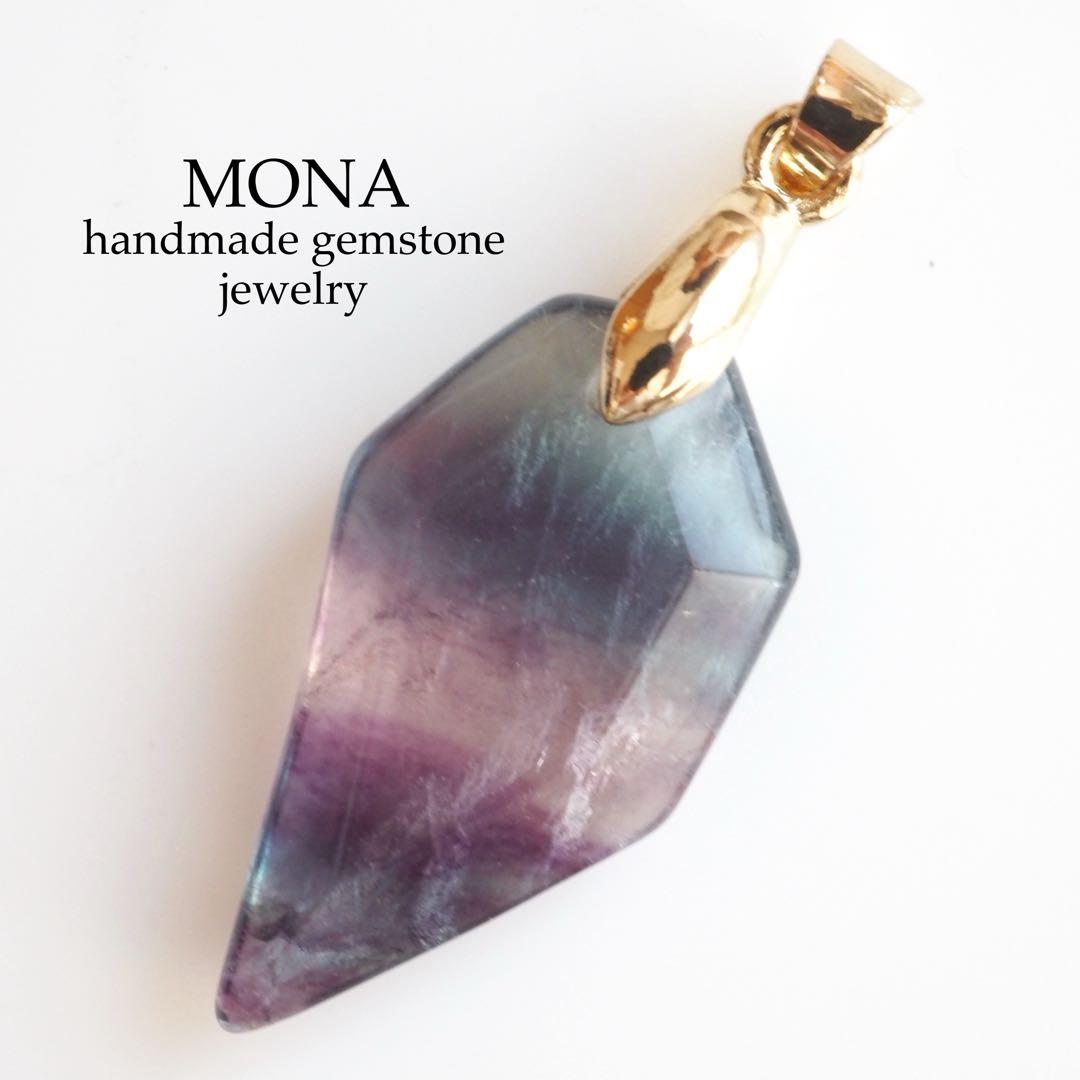 【もも】宝石質マルチカラーフローライトのシンプルブレスレット