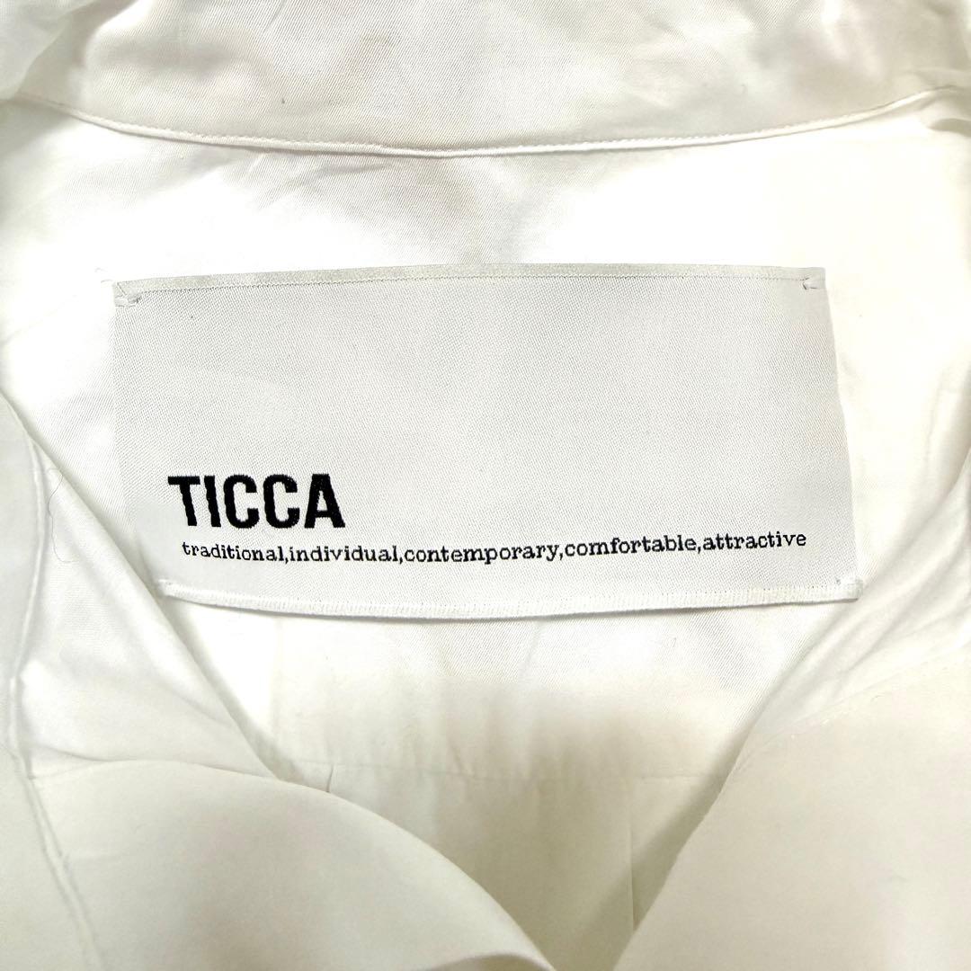 ティッカ ボックスシャツ ホワイト ミニ襟 ワイド オーバーサイズ ゆったり