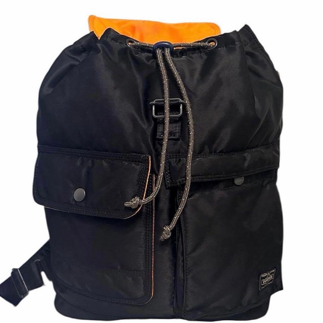 未使用級✨ポーター PORTER タンカー　リュック　バックパック 黒　巾着