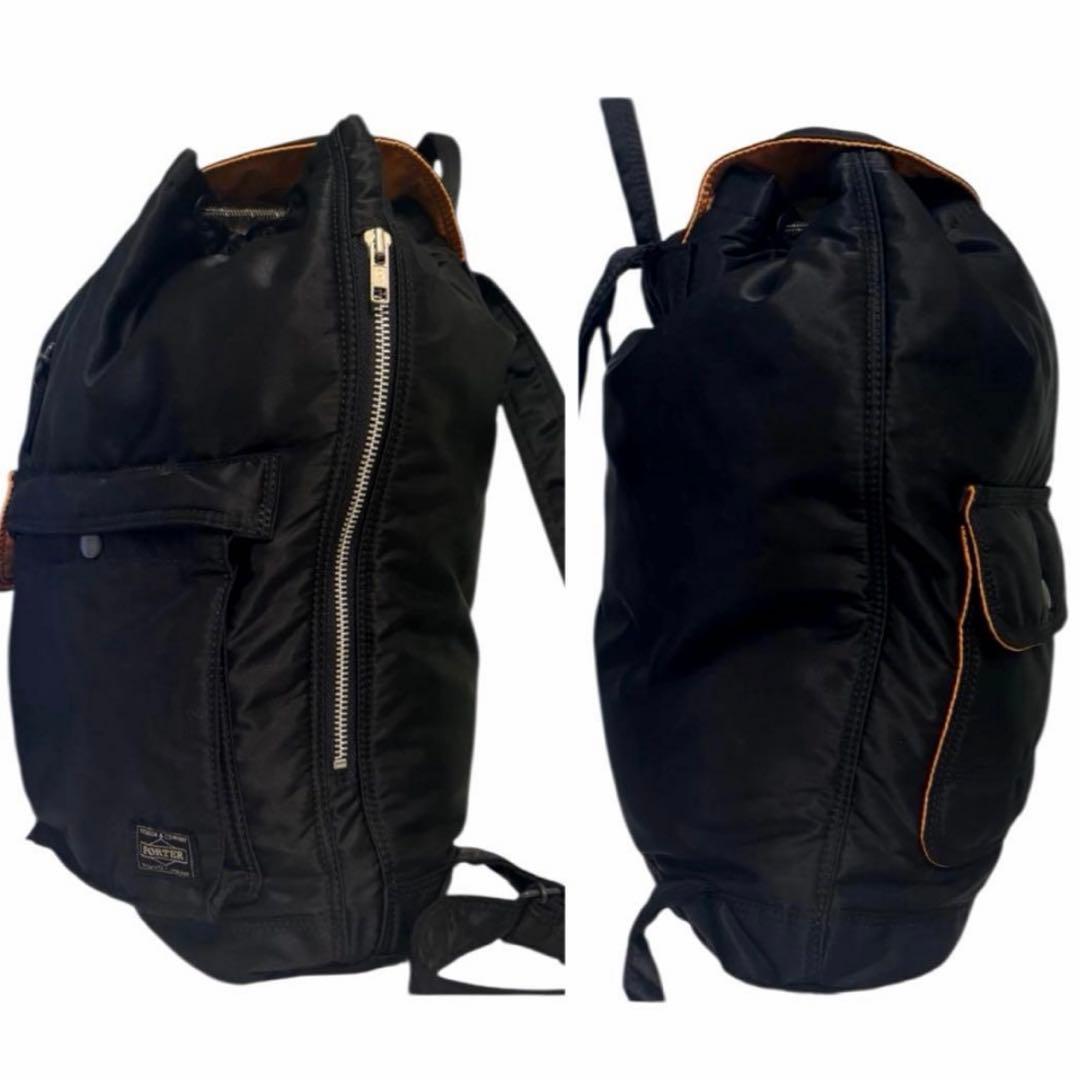 未使用級✨ポーター PORTER タンカー　リュック　バックパック 黒　巾着