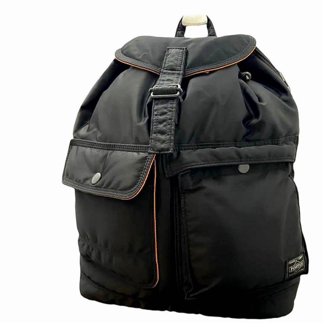 未使用級✨ポーター PORTER タンカー　リュック　バックパック 黒　巾着