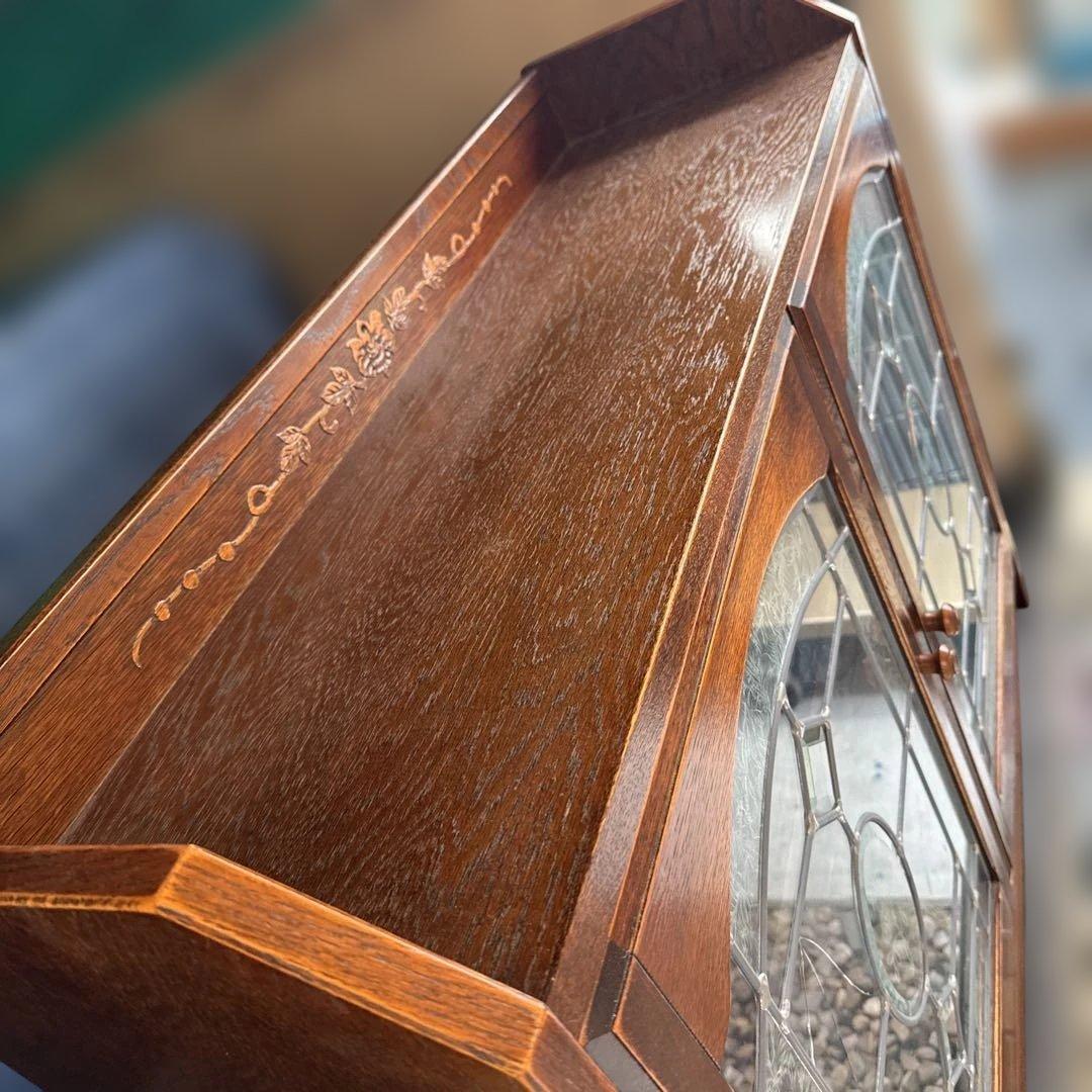 日本製 三越家具 ブルージュ ステンドグラス キャビネット サイドボード　訳あり