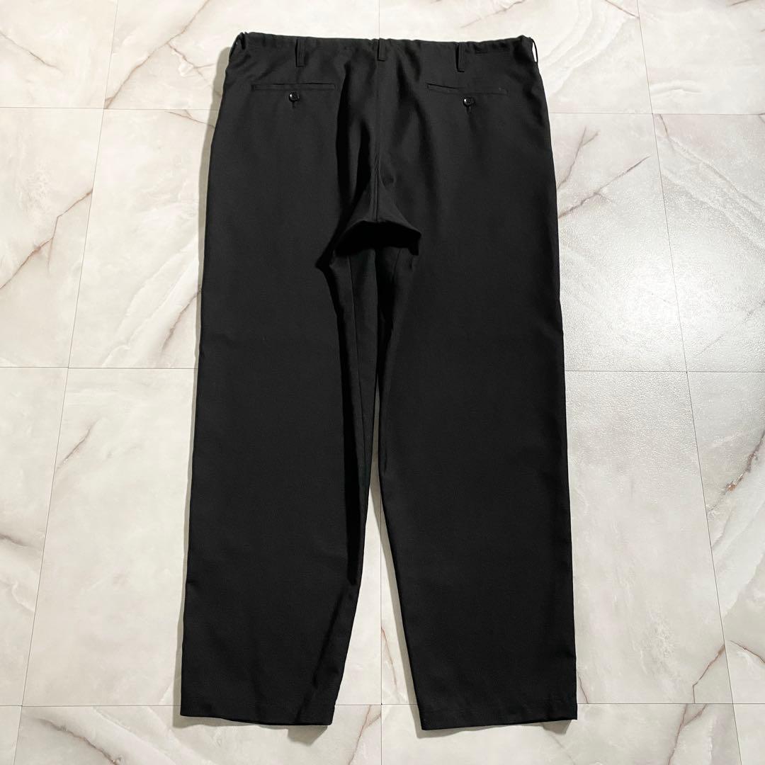 A18256 美品 グラウンドワイ 22AW ウールギャバ 紐ワイドパンツ 黒3