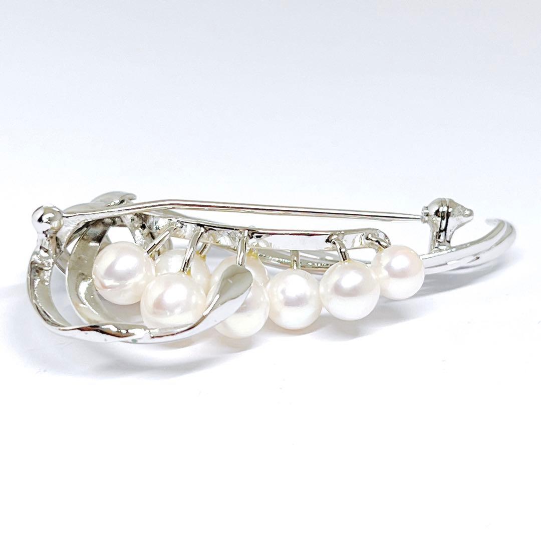極美品✨MIKIMOTO ミキモト パール　ブローチ　シルバー　フラワー