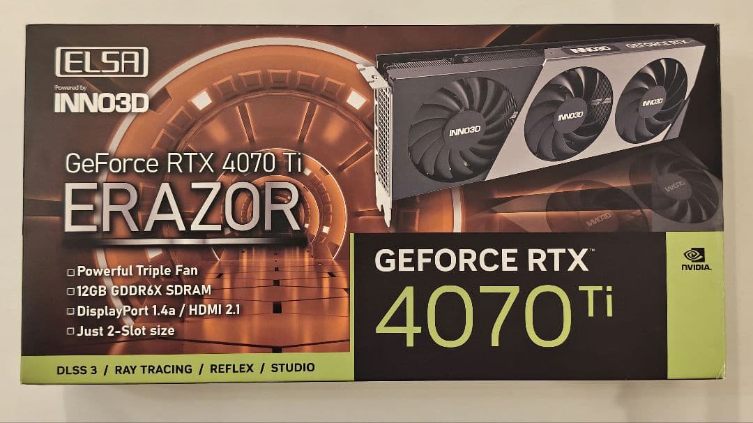 ELSA GeForce RTX 4070 Ti ERAZOR 12GB 美品