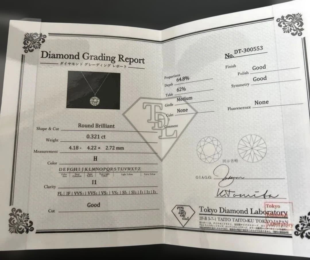 新品　ダイヤモンド　ネックレス　ピアス　2点セット※鑑定書（ネックレスのみあり）