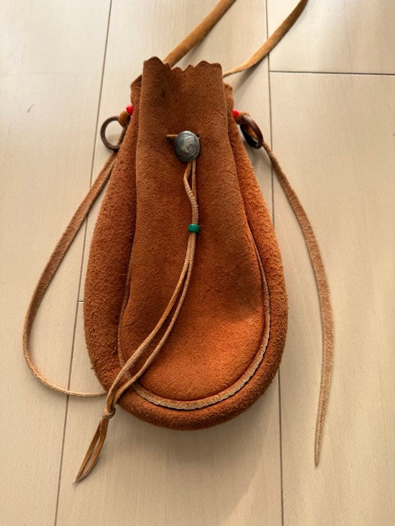 Goro’s　ゴローズ　巾着ポーチ大L ショルダーバッグ 赤茶