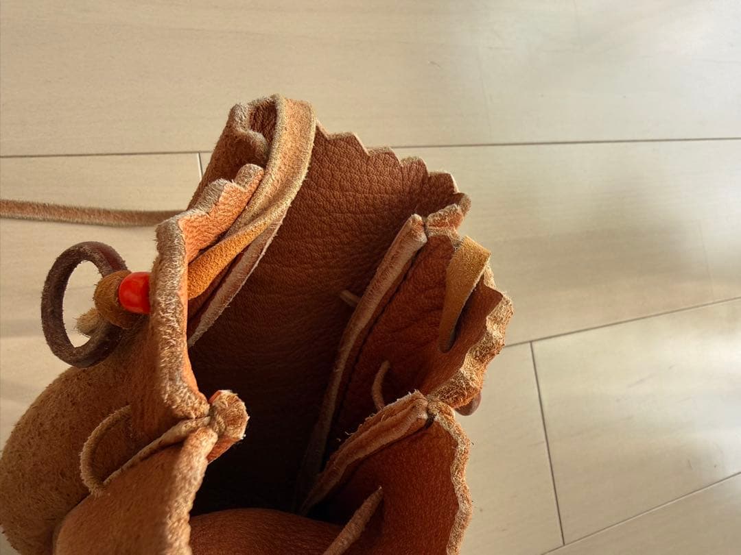 Goro’s　ゴローズ　巾着ポーチ大L ショルダーバッグ 赤茶