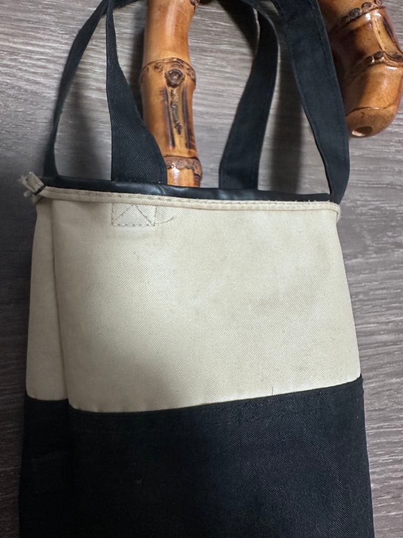 【USED品】完全遮光 晴雨日傘 芦屋ロサブラン ベージュ ブラック 竹手元