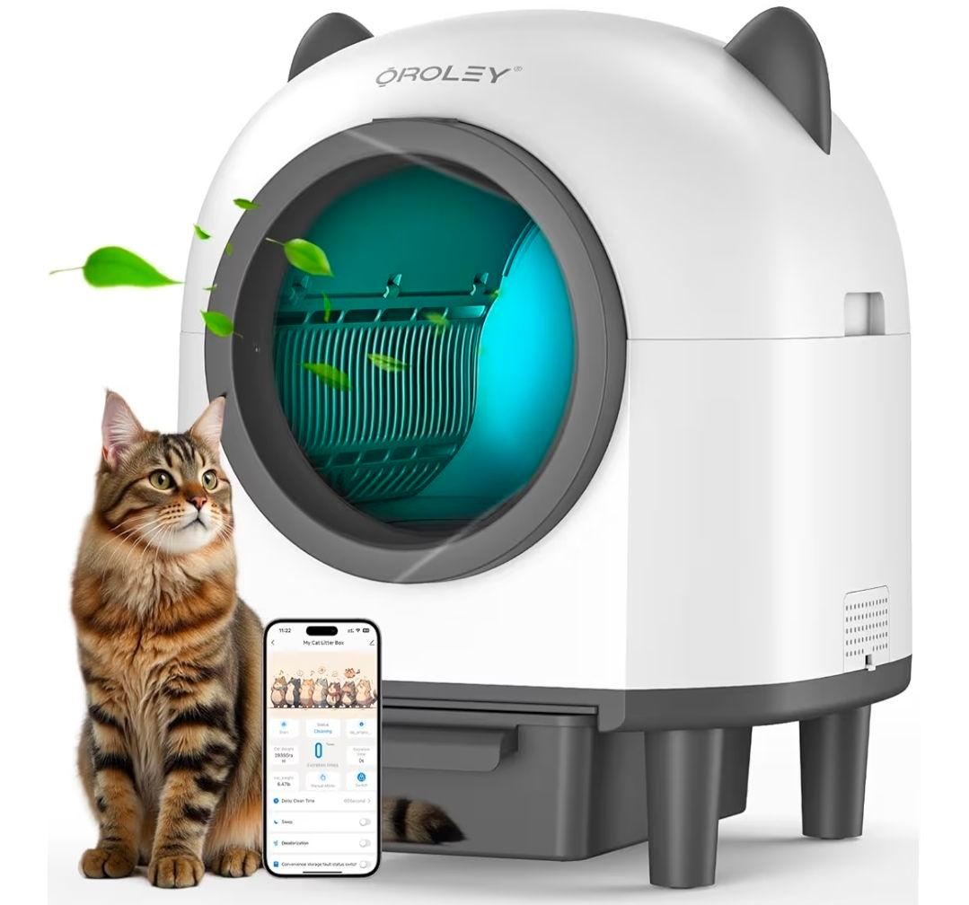 【早い者勝ち】OROLEY 猫 自動トイレ ホワイトモデル017