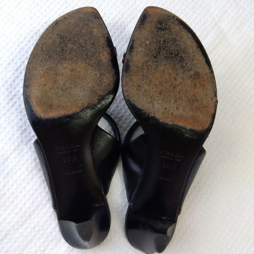 PRADA ブラック レザー サンダル