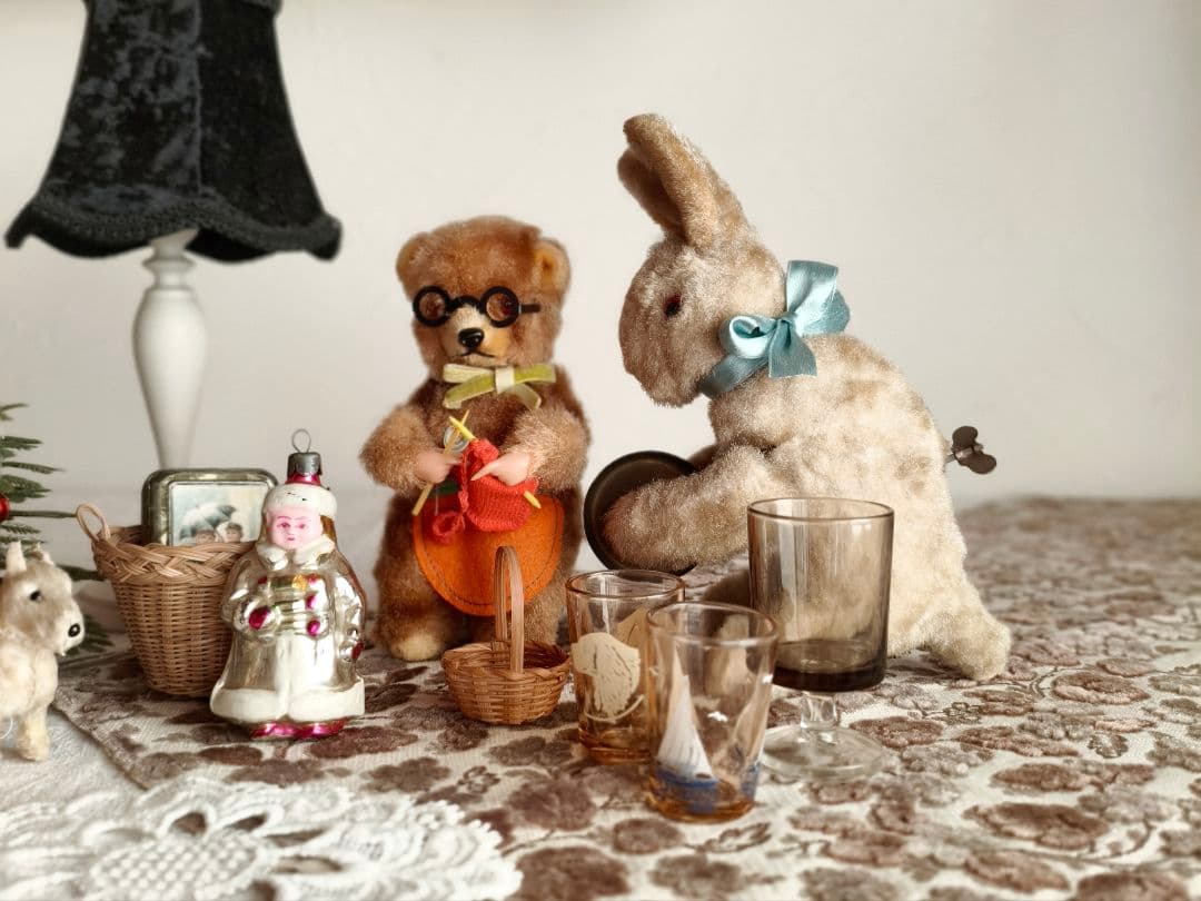 【キラキラさま】vintage ❀ ゼンマイ仕掛けの シンバル うさちゃん