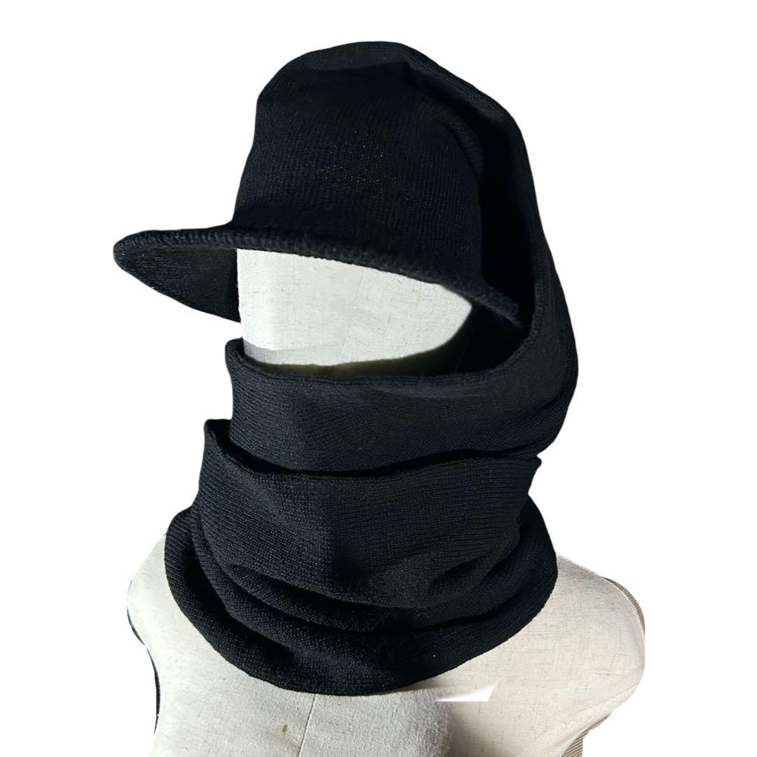 希少 80s~ ARCHIVE デザインニットハット 黒 変形