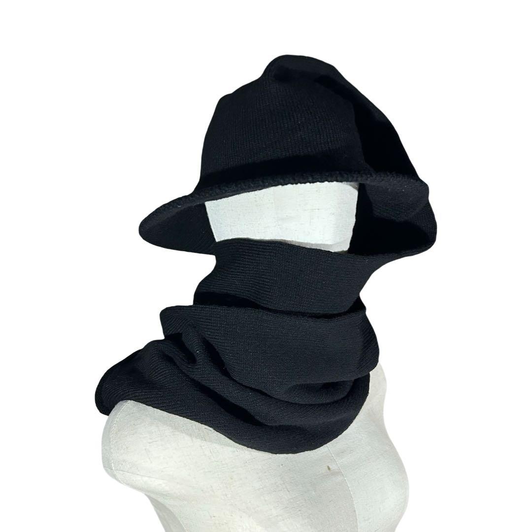 希少 80s~ ARCHIVE デザインニットハット 黒 変形