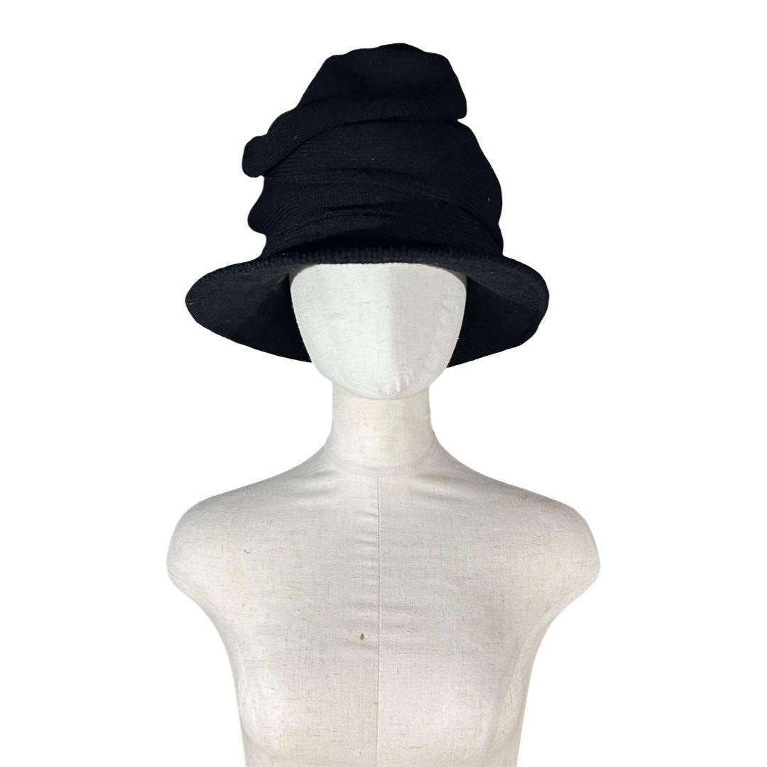 希少 80s~ ARCHIVE デザインニットハット 黒 変形