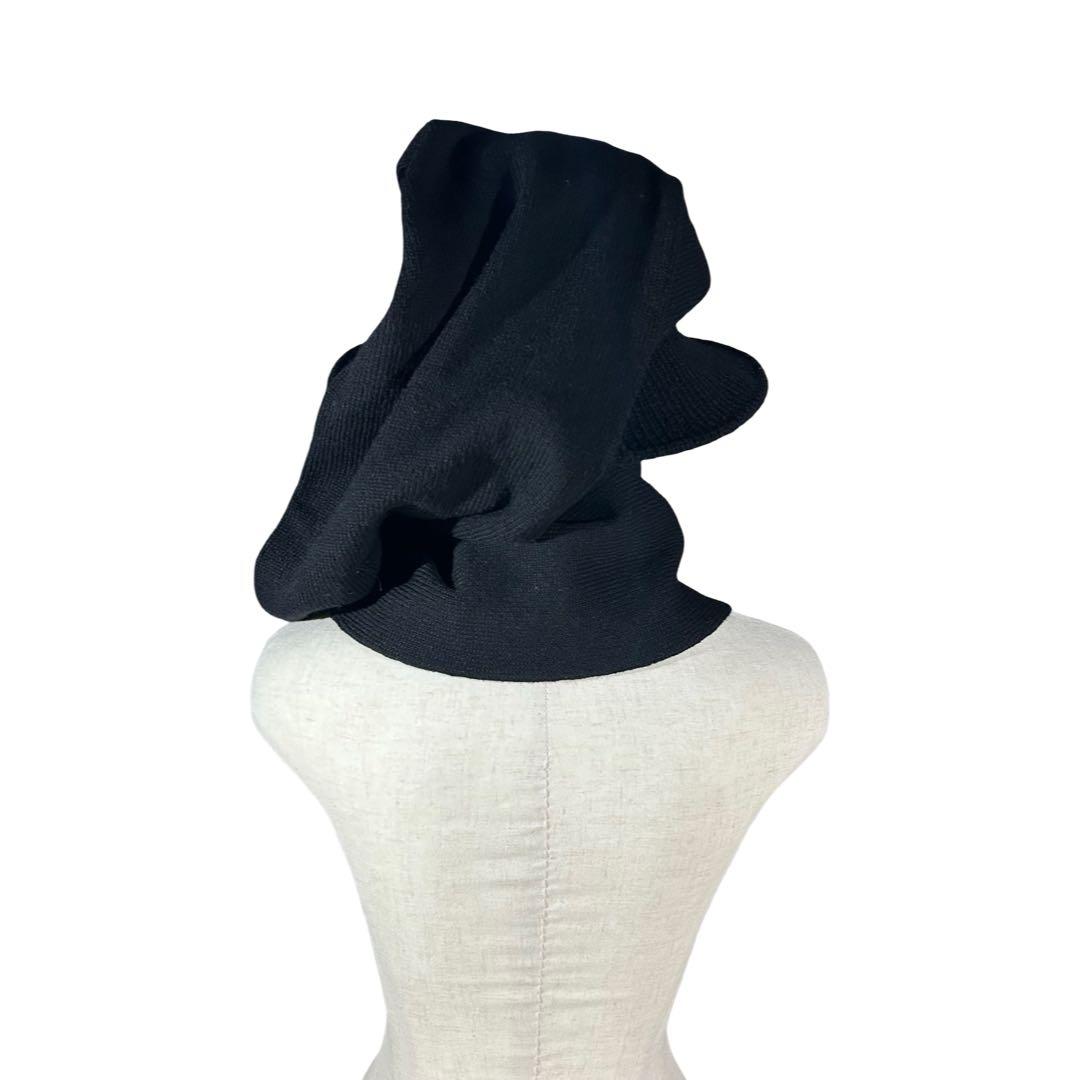 希少 80s~ ARCHIVE デザインニットハット 黒 変形