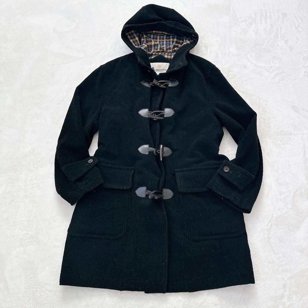 アクアスキュータム　コーデュロイ　アルパカ混　ダッフルコート　S