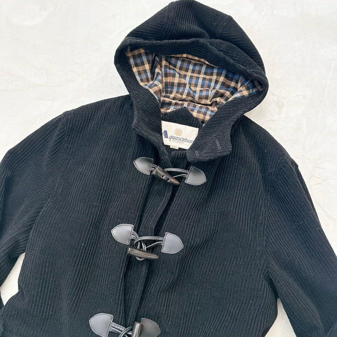 アクアスキュータム　コーデュロイ　アルパカ混　ダッフルコート　S