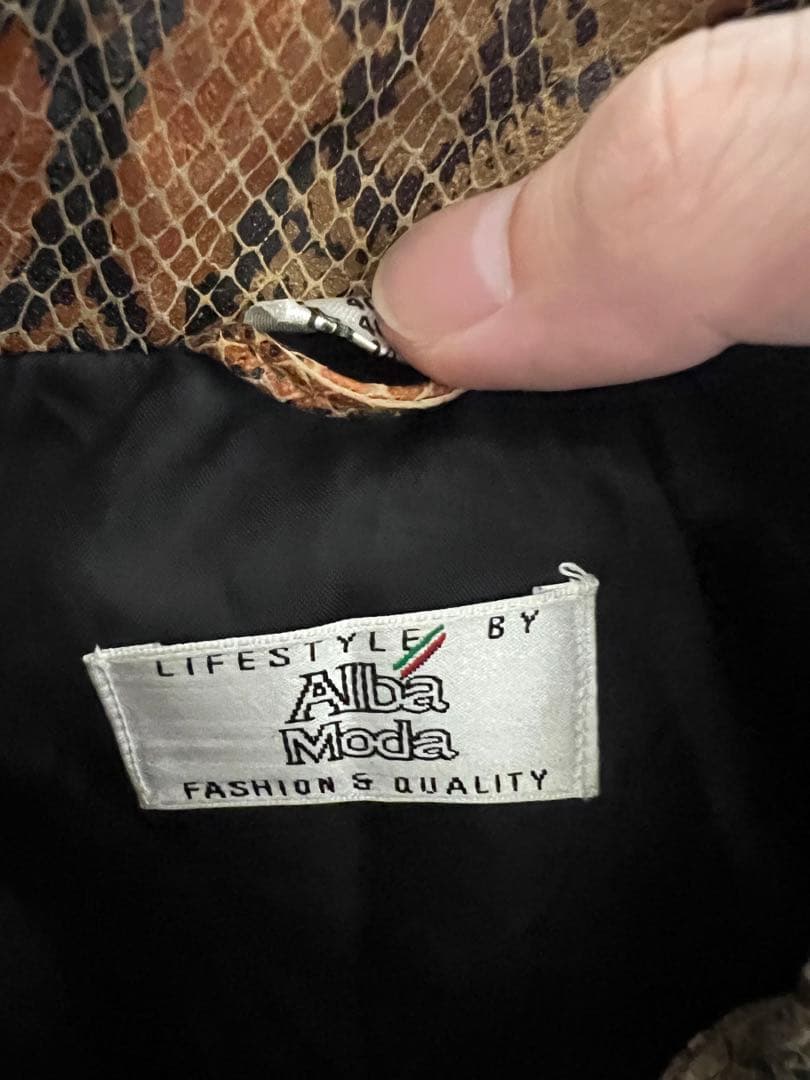 パイソン　レザージャケット　ヴィンテージ　ダブルジップ　メンズ